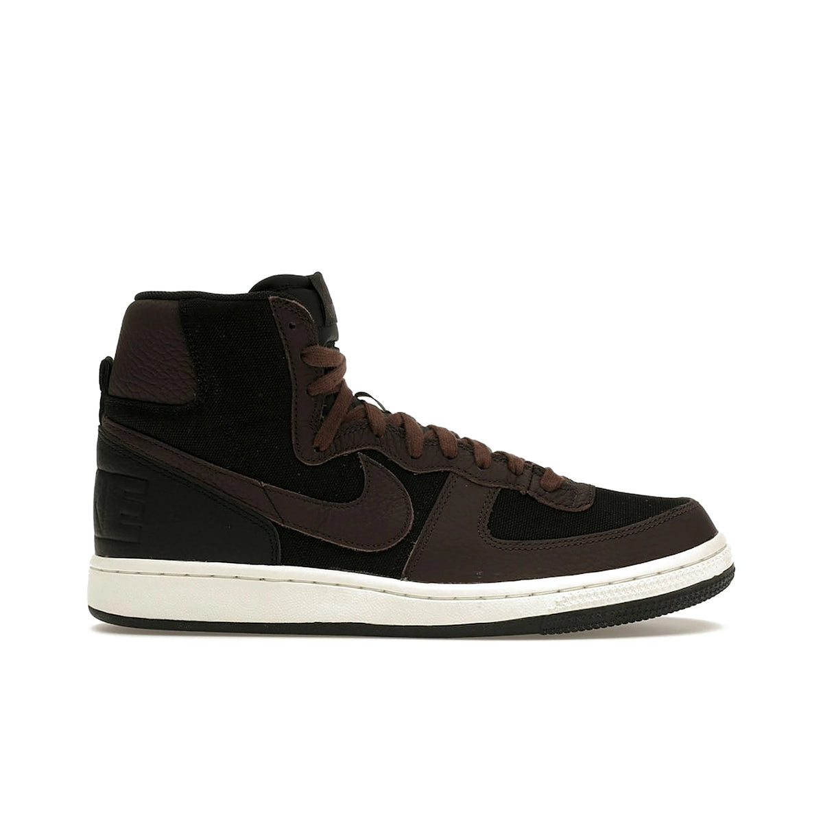 Nike Terminator High SE in black with velvet brown/baroque brown, leather and denim