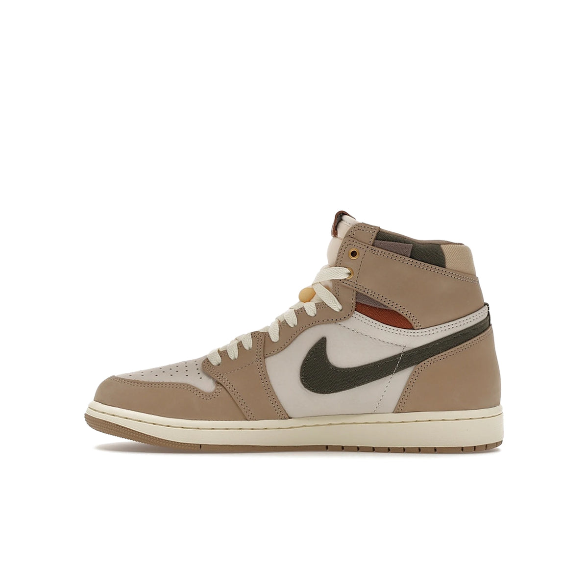 Jordan 1 Retro High OG Khaki women's leather sneakers in khaki, multi‑color, sail, cargo khaki, coconut milk – image 3 of 4