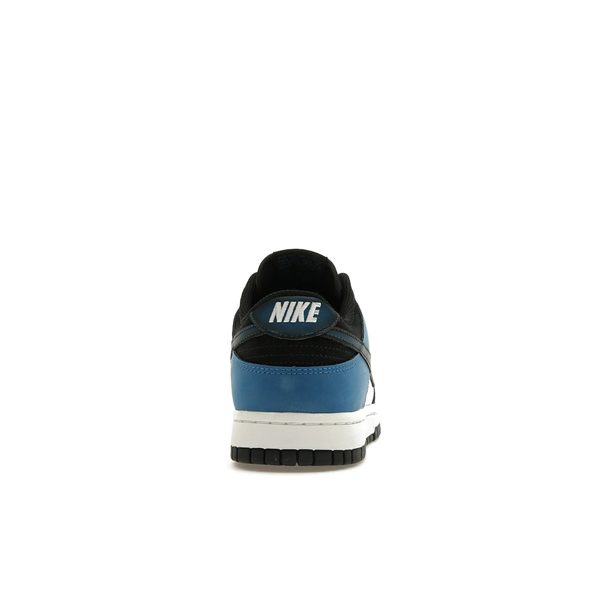 Nike Dunk Low in summit white with industrial blue, black accents, leather upper – image 4 of 4
