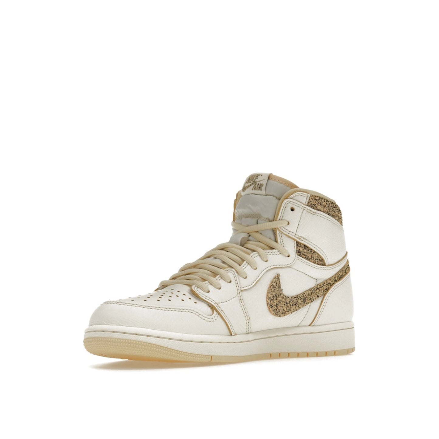 Jordan 1 Retro High OG Craft Vibrations of Naija sneakers, front view, model FD8631-100, white and yellow.