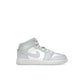 Jordan 1 Mid Cobalt Bliss kids leather sneakers in cobalt, grey, white