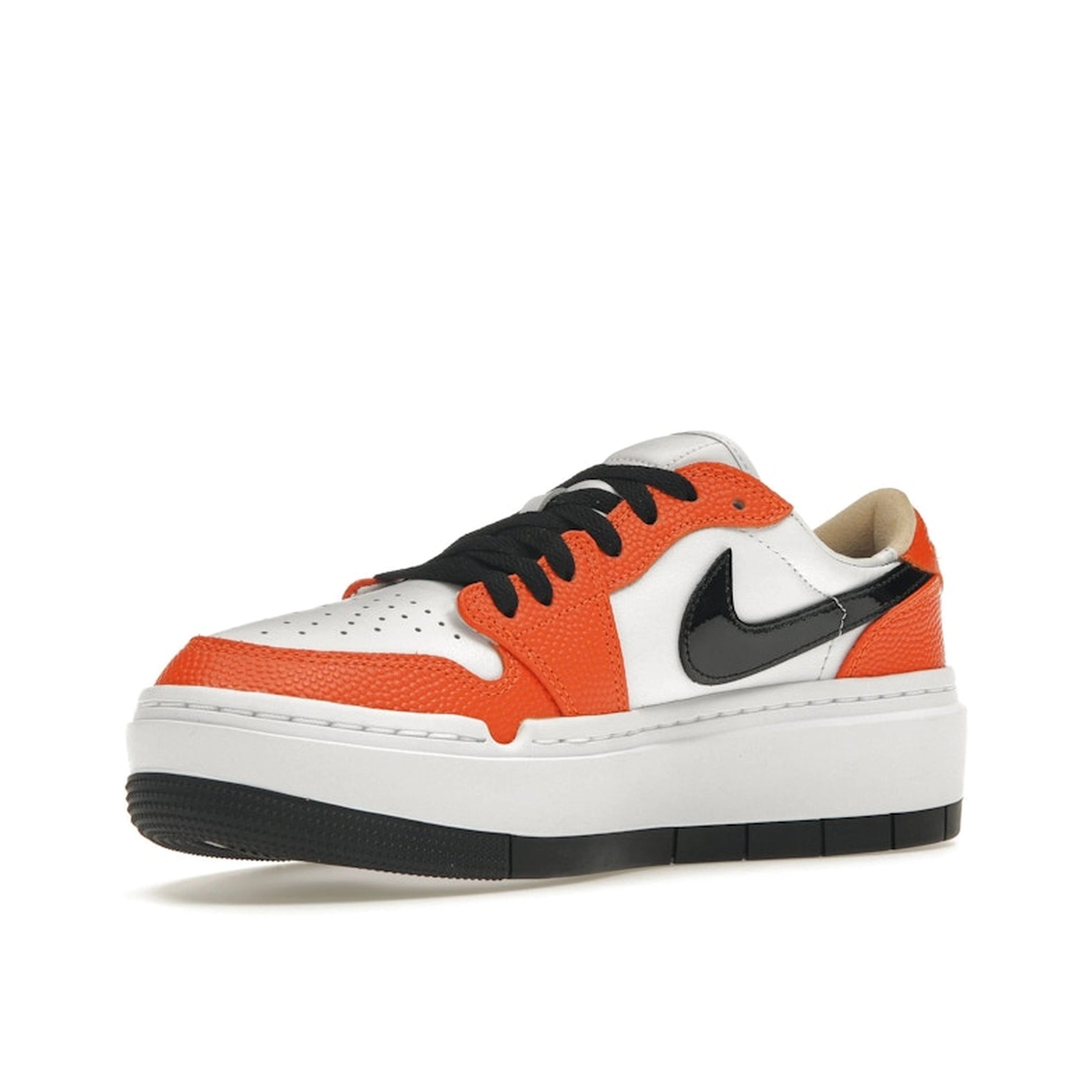 Jordan 1 Elevate Low SE WNBA sneakers, front view, model FD9100-801, Brilliant Orange, women's.