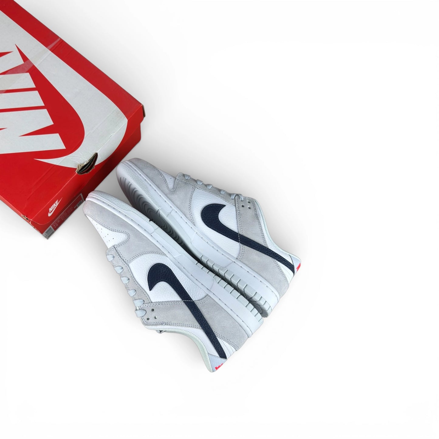 Nike Dunk Low White Grey Navy Aqua Mini Swoosh FJ4227-001 – EU 45.5, brand new with original box