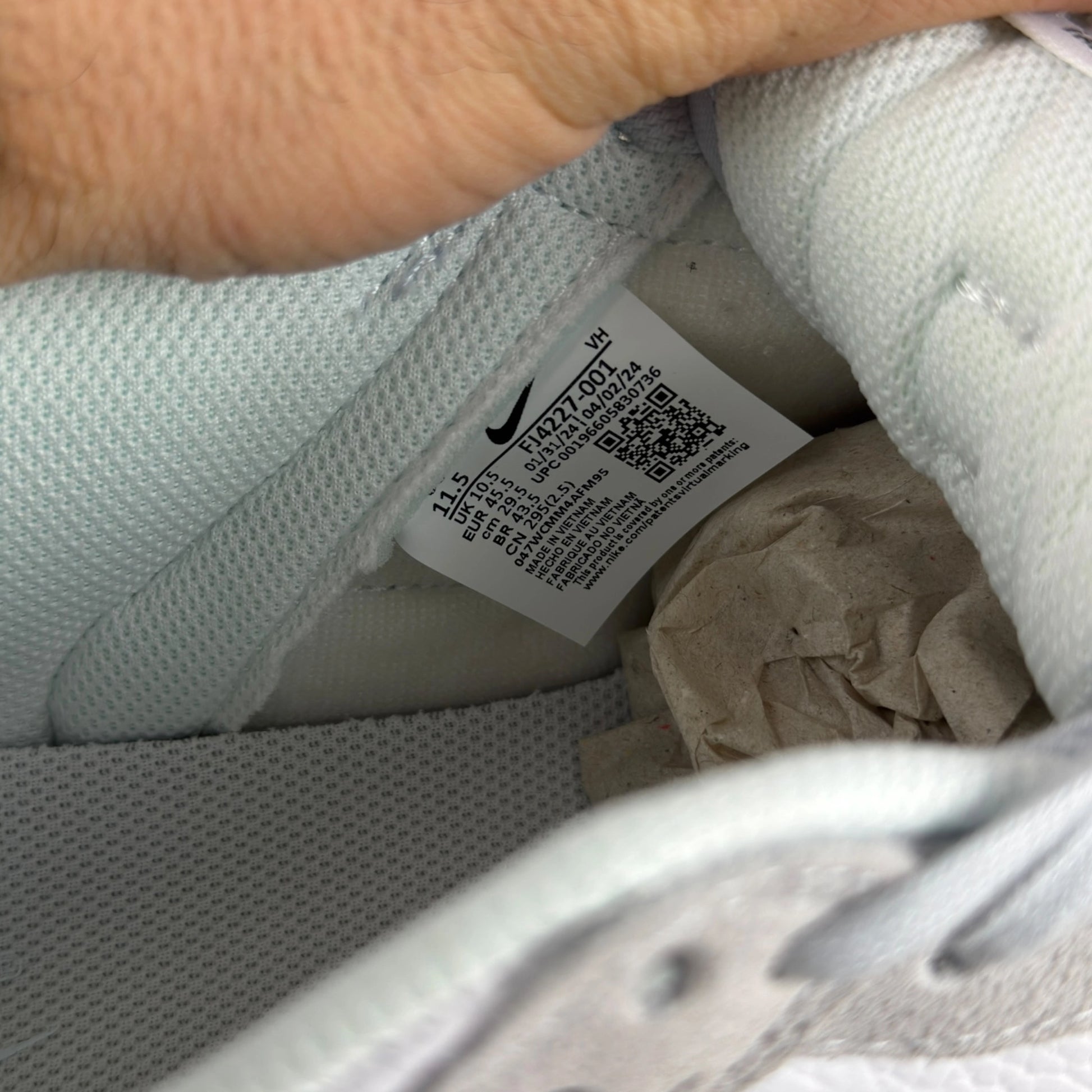 Nike Dunk Low White Grey Navy Aqua Mini Swoosh FJ4227-001 – EU 45.5, brand new with original box