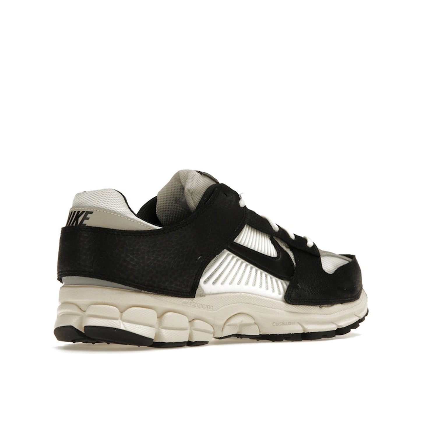 Nike Zoom Vomero 5 Timeless Panda Dunk Women's sneakers, back view, model FJ5474-133 in white with black details.