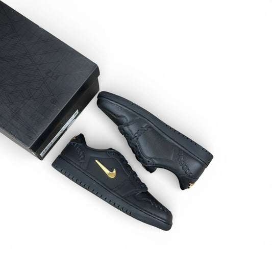 Air Jordan 1 Low Method of Make Black and Metallic Gold with premium finishes and clean leather overlays, EU 39, brand new with original box