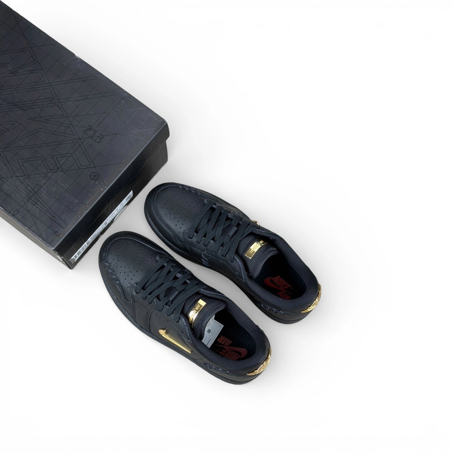 Air Jordan 1 Low Method of Make Black and Metallic Gold with premium finishes and clean leather overlays, EU 39, brand new with original box