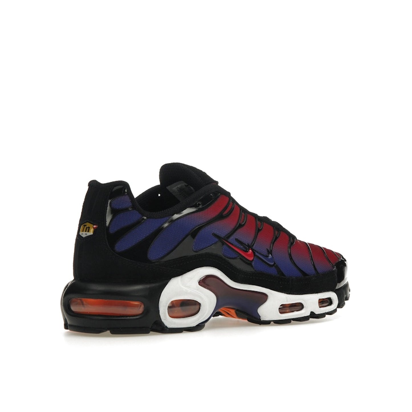 Nike Air Max Plus Patta FC Barcelona Culers del Mon sneakers, back view, model FN8260-001, featuring a blue and red design.