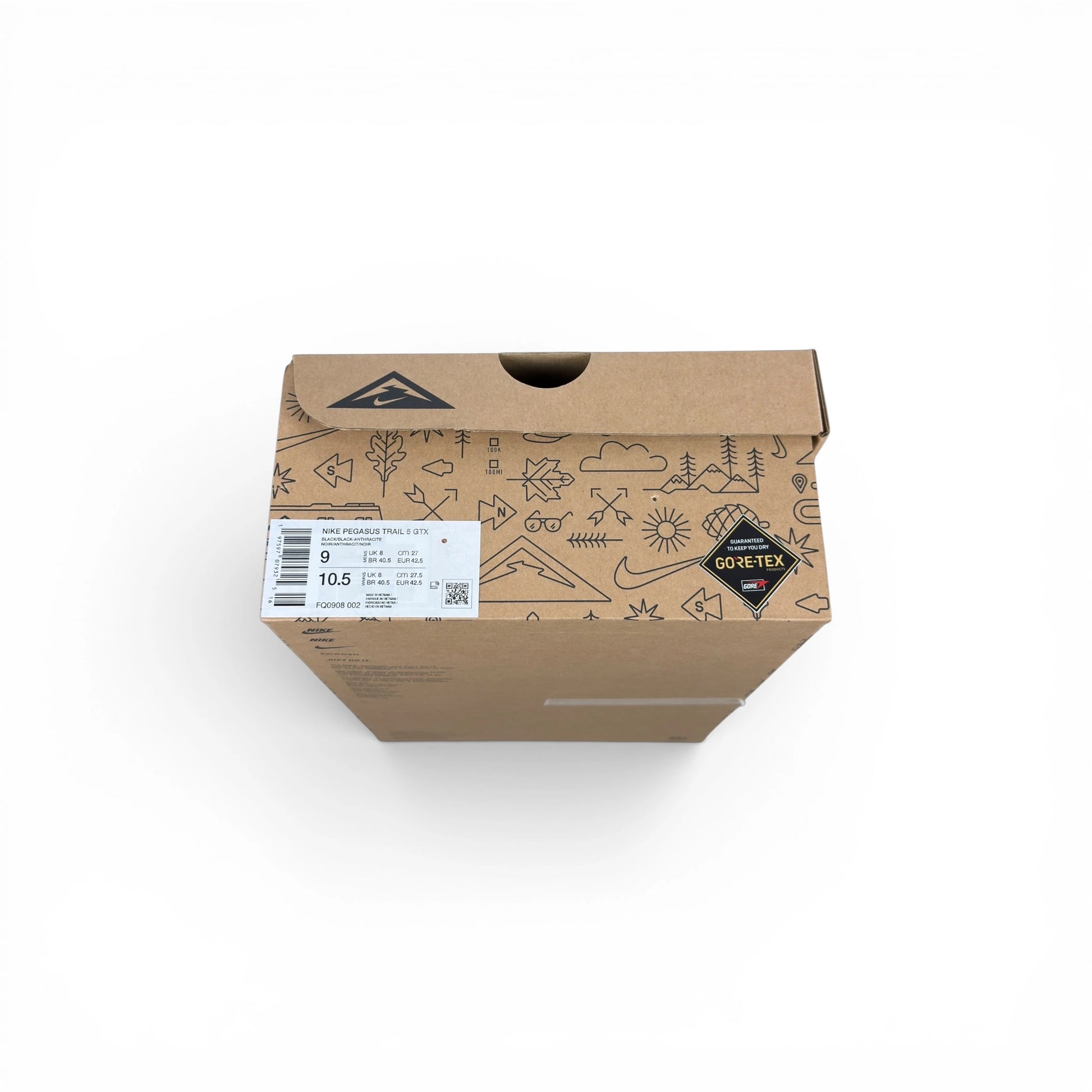 Nike React Pegasus Trail 5 Gore-Tex Black Anthracite FQ0908-002 – EU 42.5, brand new with original box, tissue paper missing