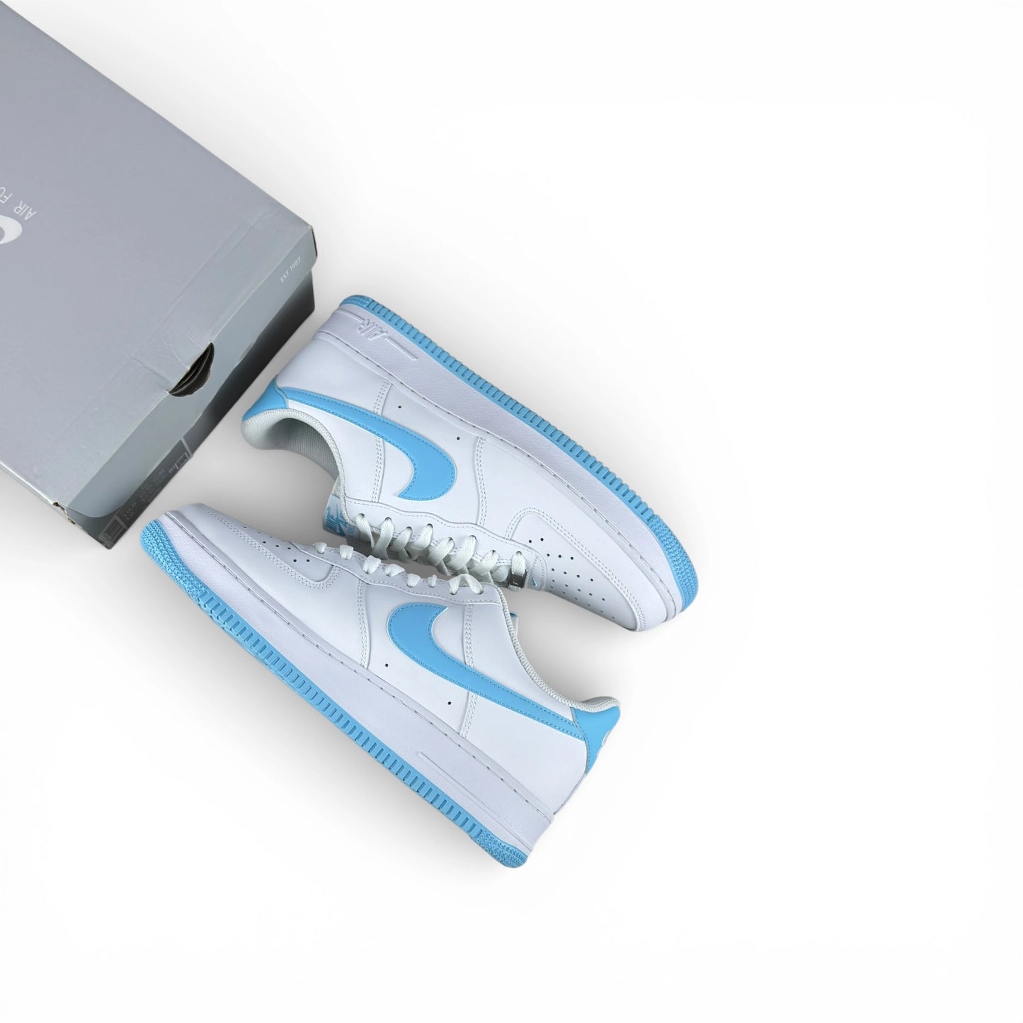 Nike Air Force 1 Low ’07 White Aquarius Blue FQ4296-100 – EU 44.5, brand new with original box