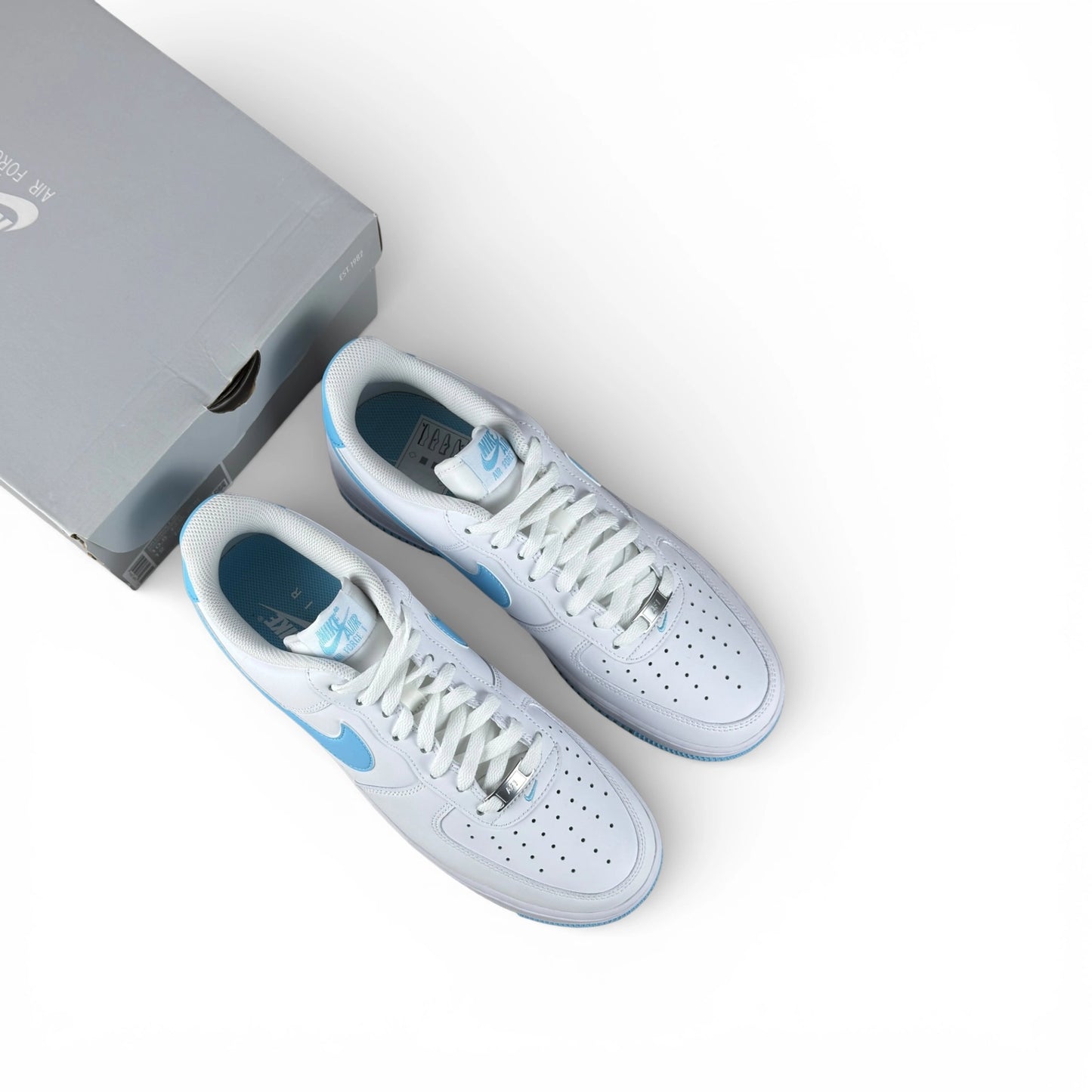 Nike Air Force 1 Low ’07 White Aquarius Blue FQ4296-100 – EU 44.5, brand new with original box