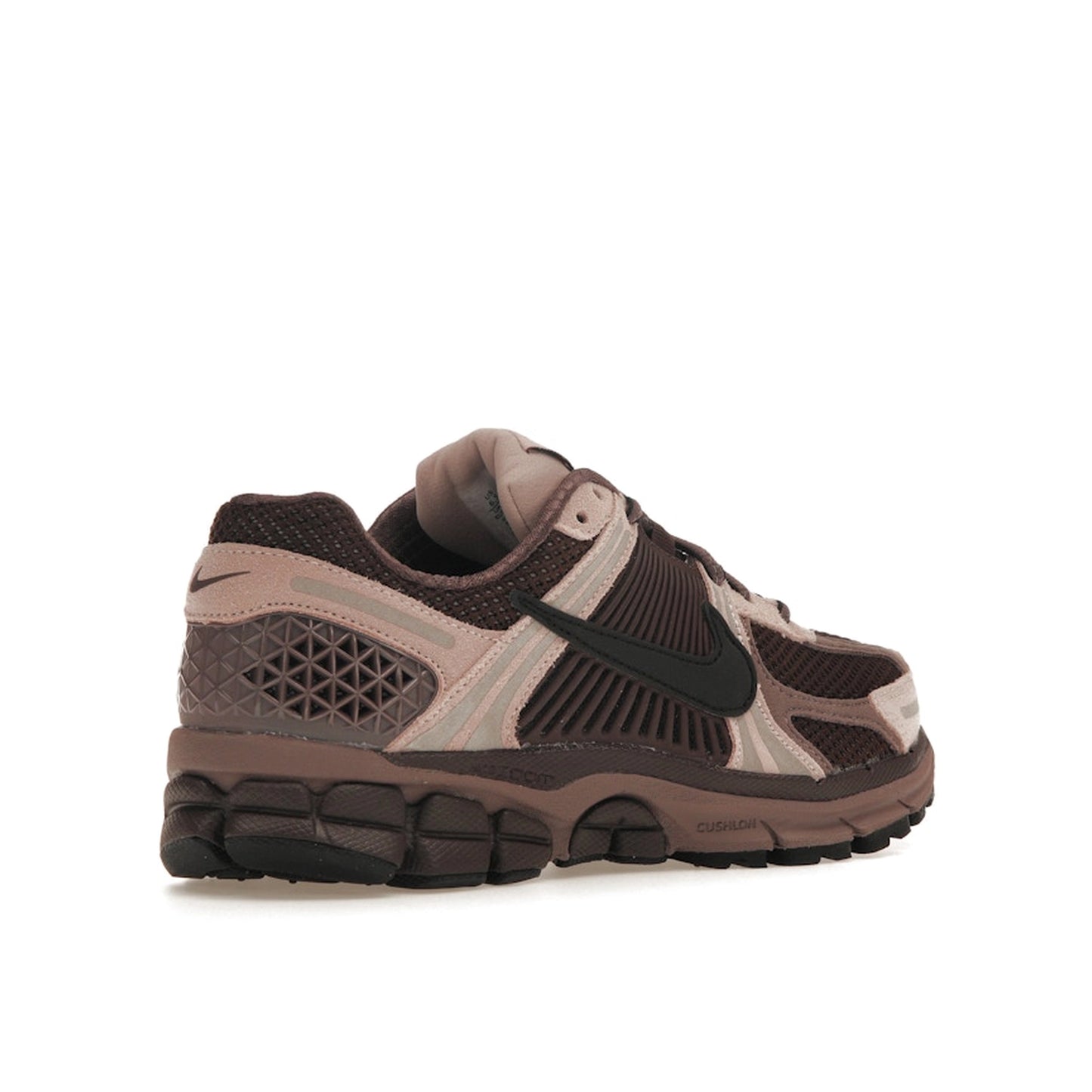 Nike Zoom Vomero 5 sneakers in Plum Eclipse, back view, model FV1166-200 for women in plum and brown.