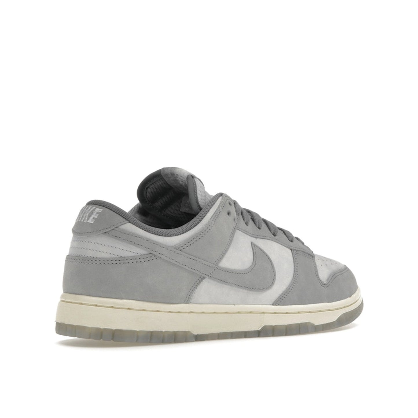 Nike Dunk Low Women's sneakers, back view, model FV1167-001, in cool grey with grey accents.