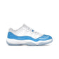 Jordan 11 Retro Low University Blue unisex sneaker in white, university blue and black leather