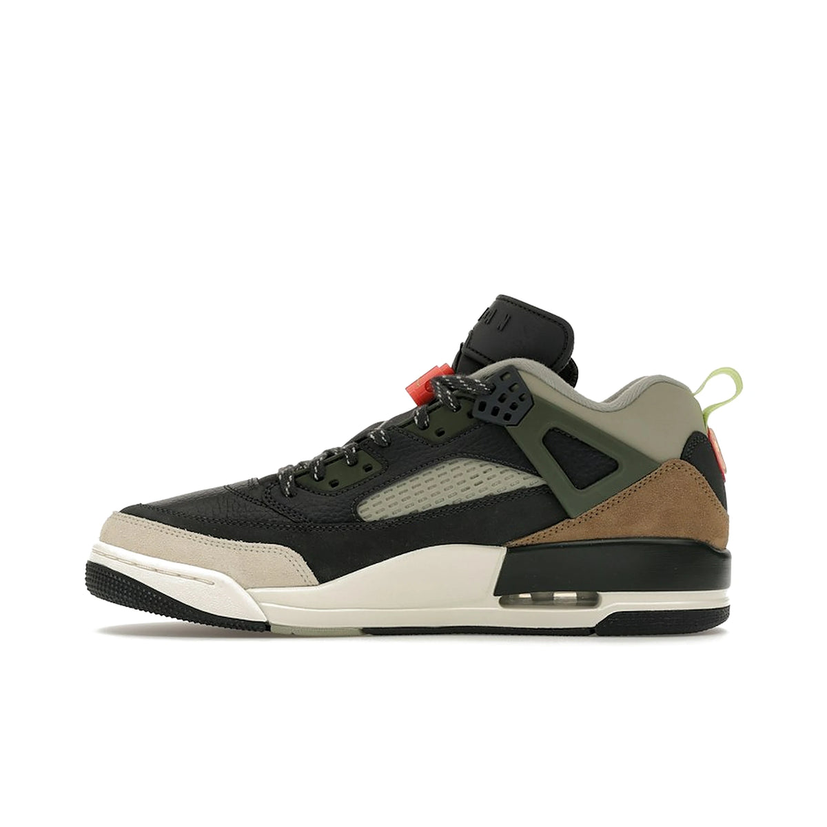 Jordan Spizike Low in anthracite, light wild mango, cargo khaki, spruce fog; leather & textile. – image 3 of 4