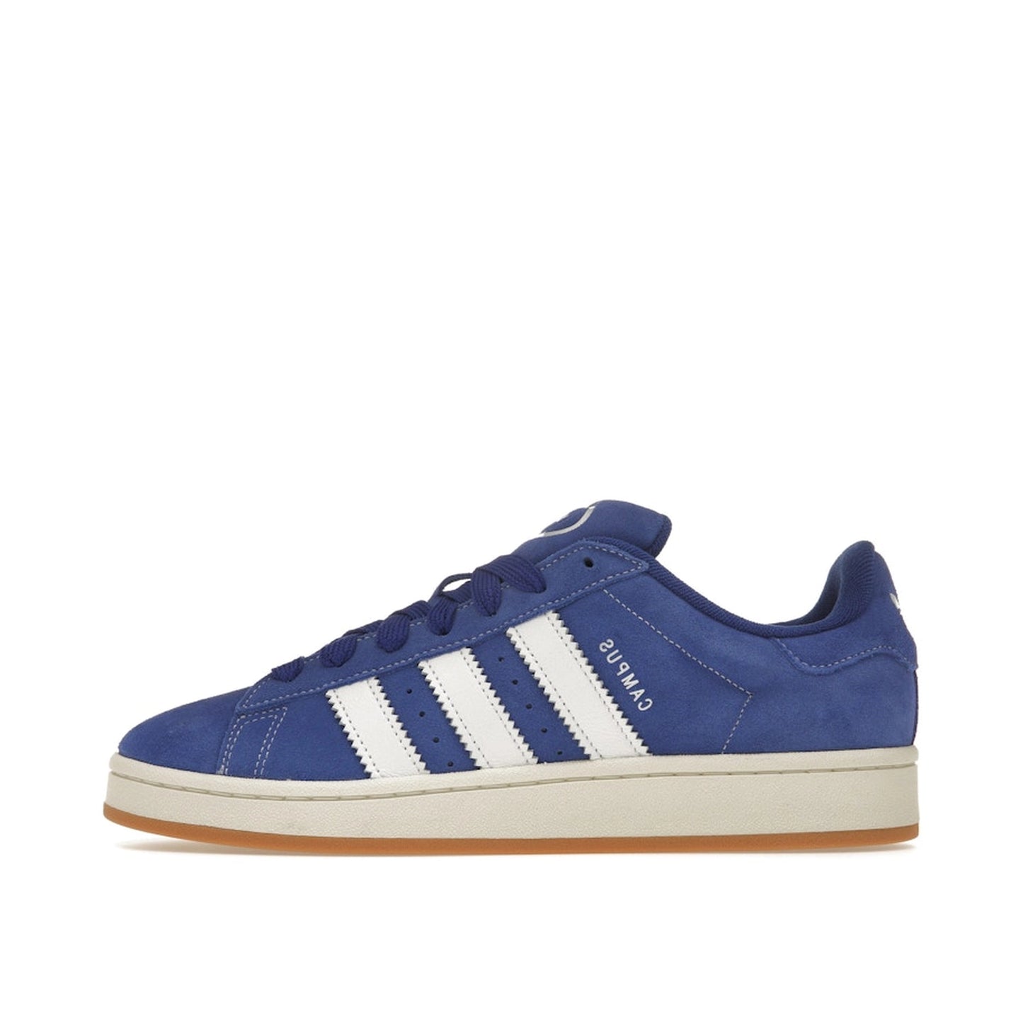 Adidas Campus 00s, top view, unisex model H03471, Semi Lucid Blue with Cloud White, chunky sole.