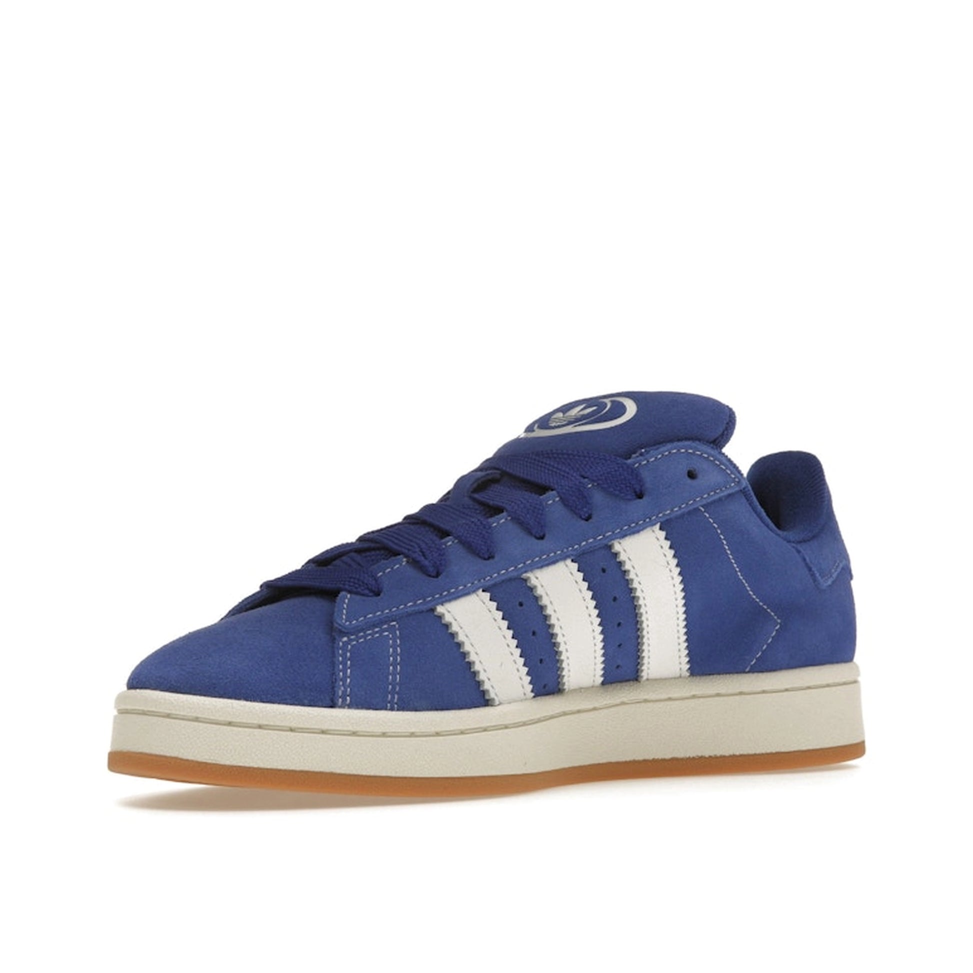 Adidas Campus 00s, top view, unisex model H03471, Semi Lucid Blue with Cloud White, chunky sole.