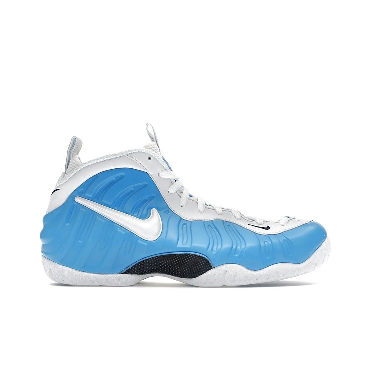 Nike Air Foamposite Pro University Blue/White/Midnight Navy, textile and leather.