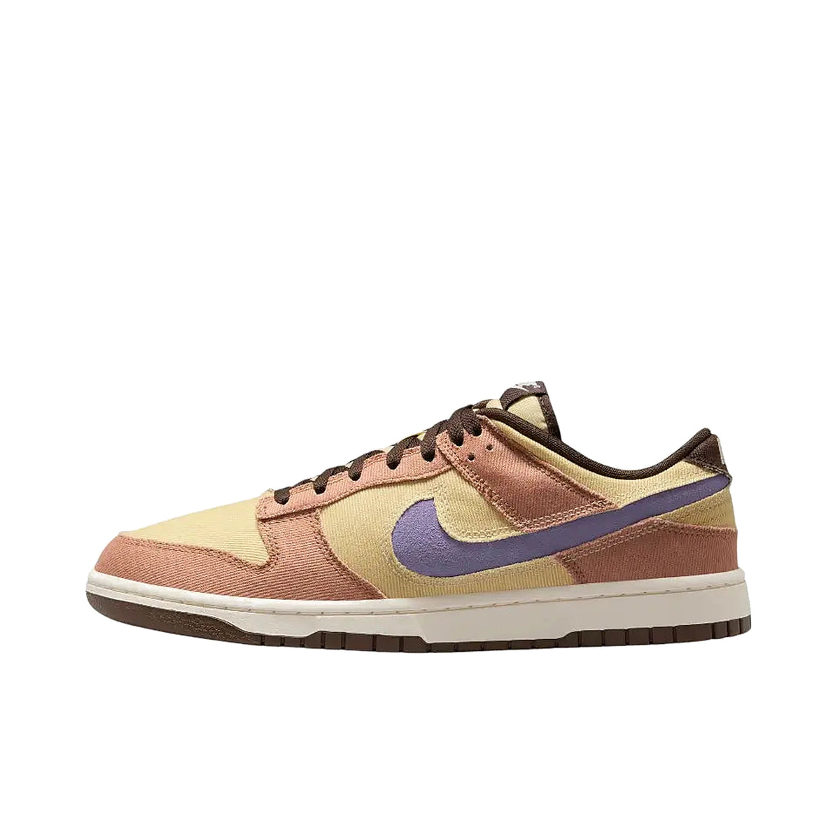 Nike Dunk Low SE Denim men's shoes in dusted clay, amethyst, gold and ivory leather/denim