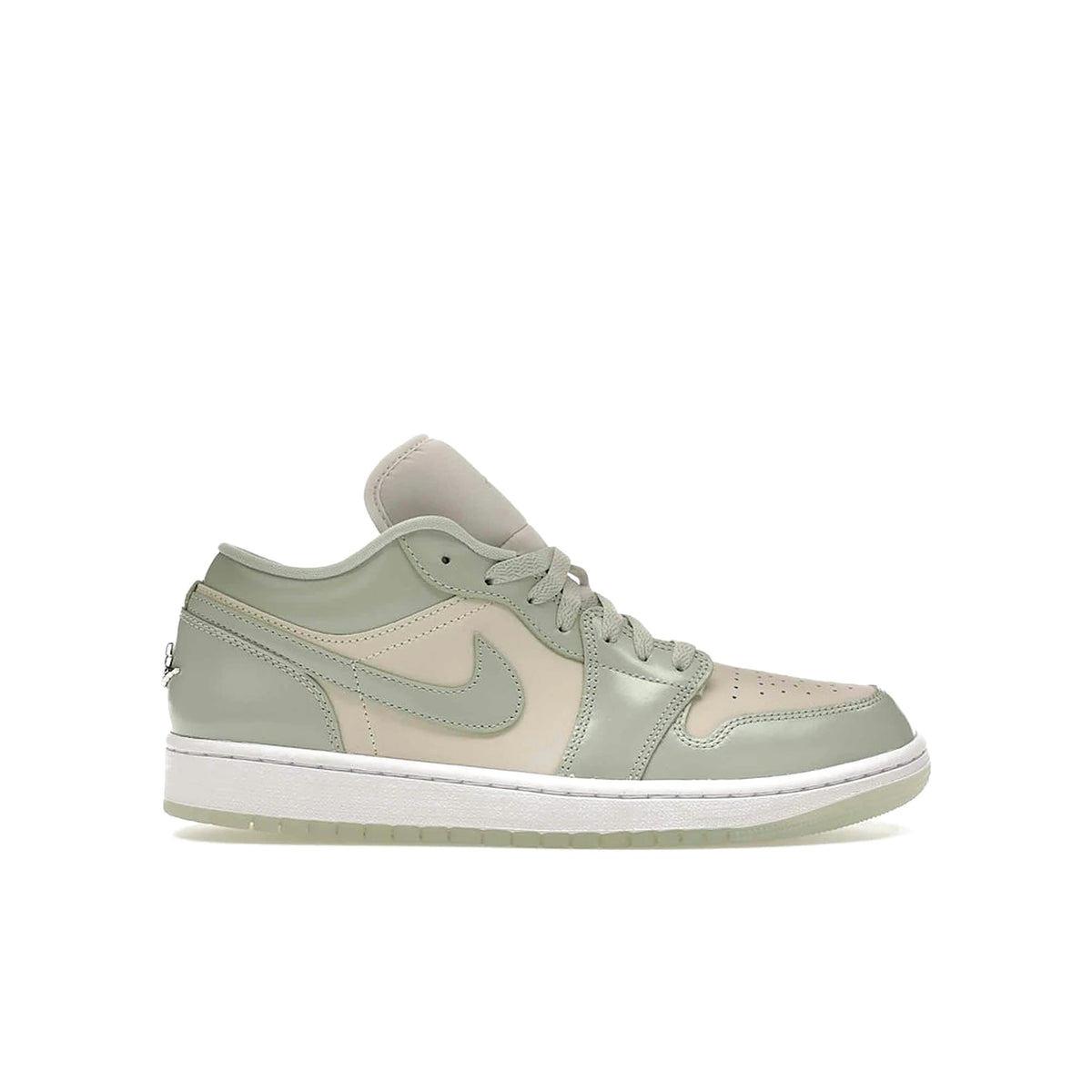 Jordan 1 Low Seafoam Sail women's leather shoe in sail, seafoam, metallic silver, white