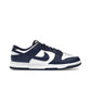 Nike Dunk Low sneakers in white leather with midnight navy accents