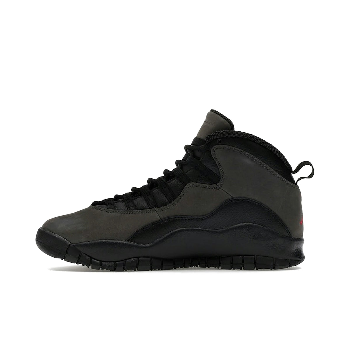 Jordan 10 Retro Shadow in charred grey, true red and black leather – image 3 of 4