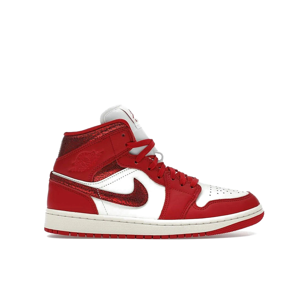 Jordan 1 Mid SE Red Cracked Leather (Women's)
