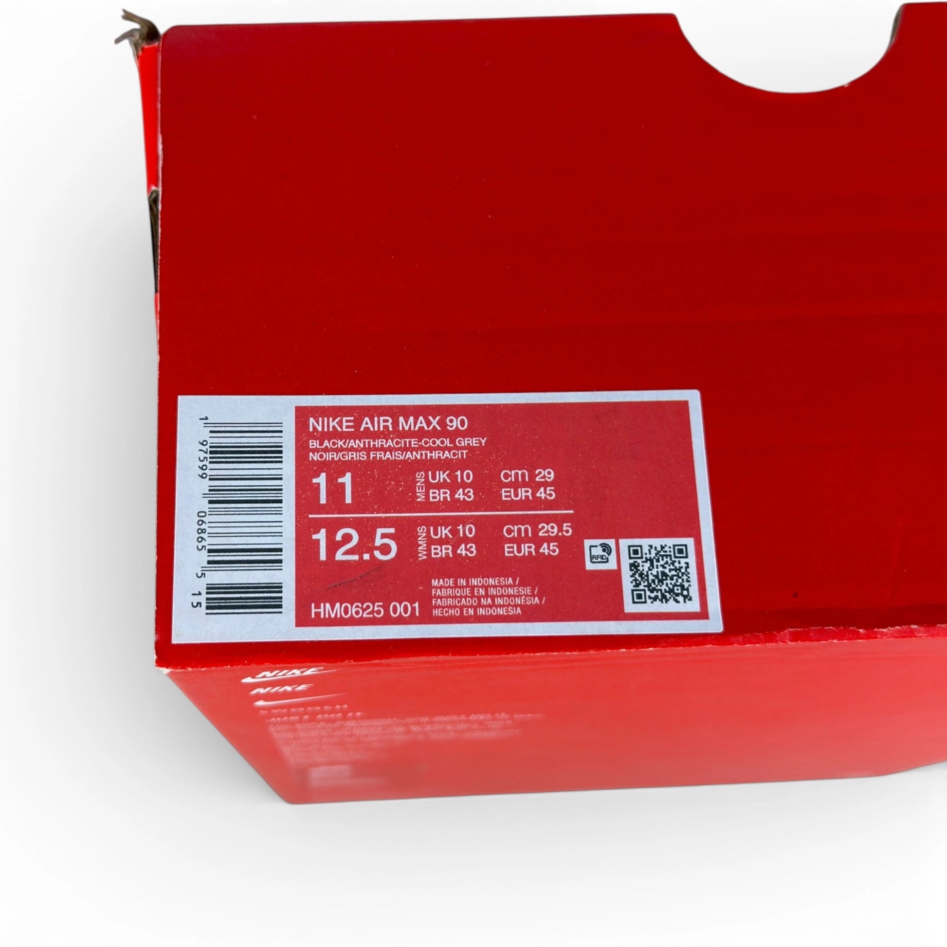 Nike Air Max 90 Black Anthracite Cool Grey HM0625-001 – EU 45, brand new with cut outlet box