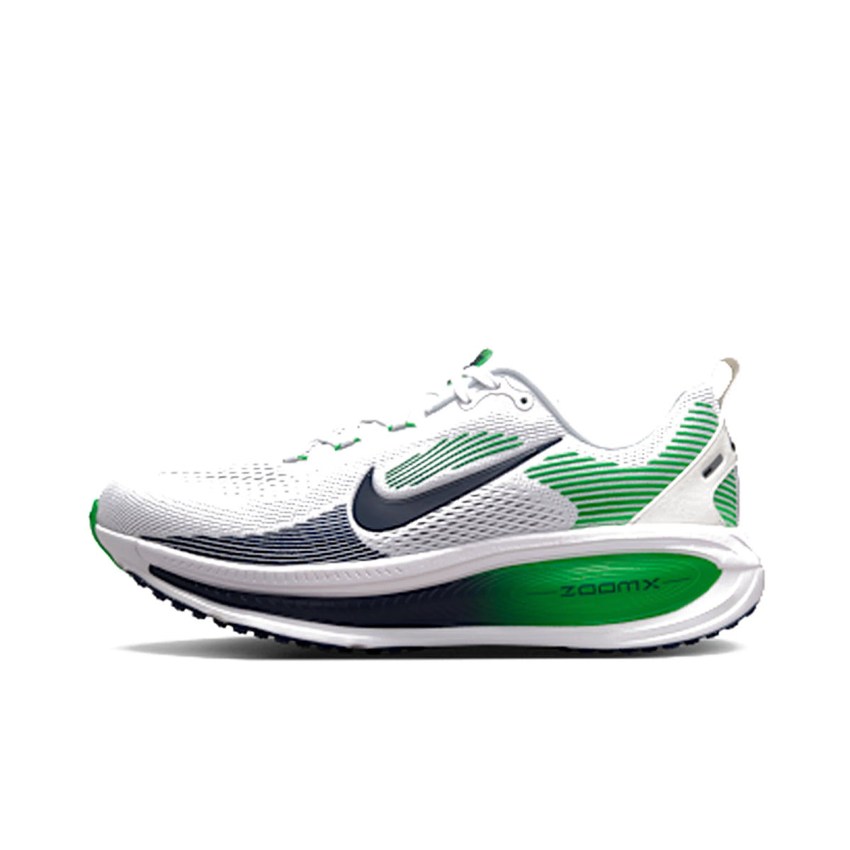 Nike Vomero 18 Seahawks white, green spark, midnight navy mesh sneakers