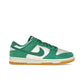 Nike Dunk Low SE Malachite leather sneaker in phantom, gum light brown, coconut milk, malachite