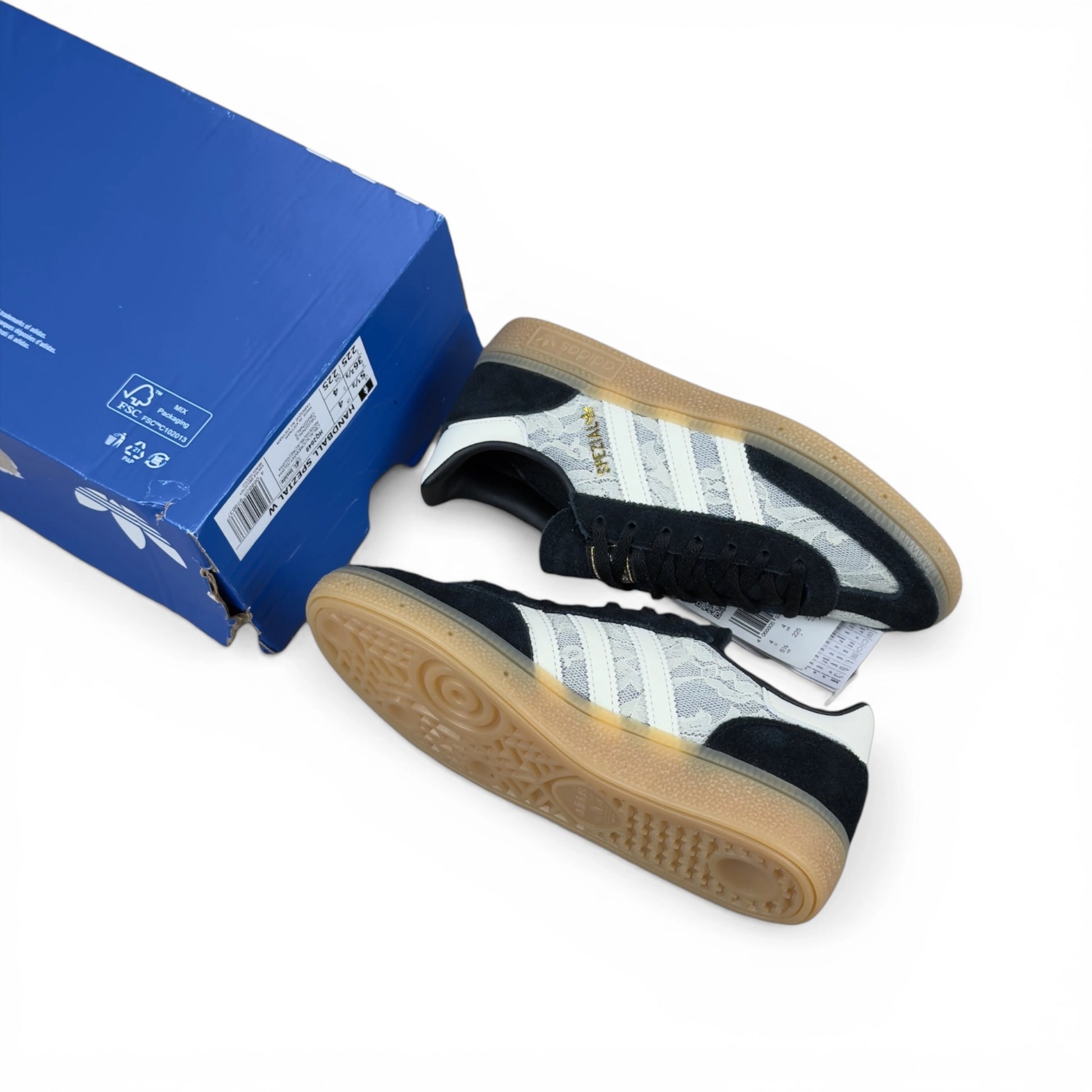 adidas Handball Spezial Black Cream White Lace (Women's) HQ2649 – EU 36 2/3, new with cut outlet box