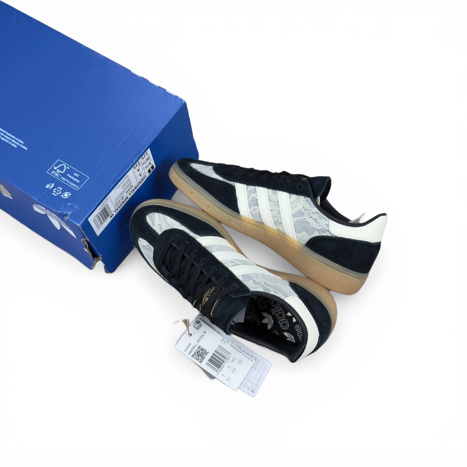 adidas Handball Spezial Black Cream White Lace (Women's) HQ2649 – EU 36 2/3, new with cut outlet box