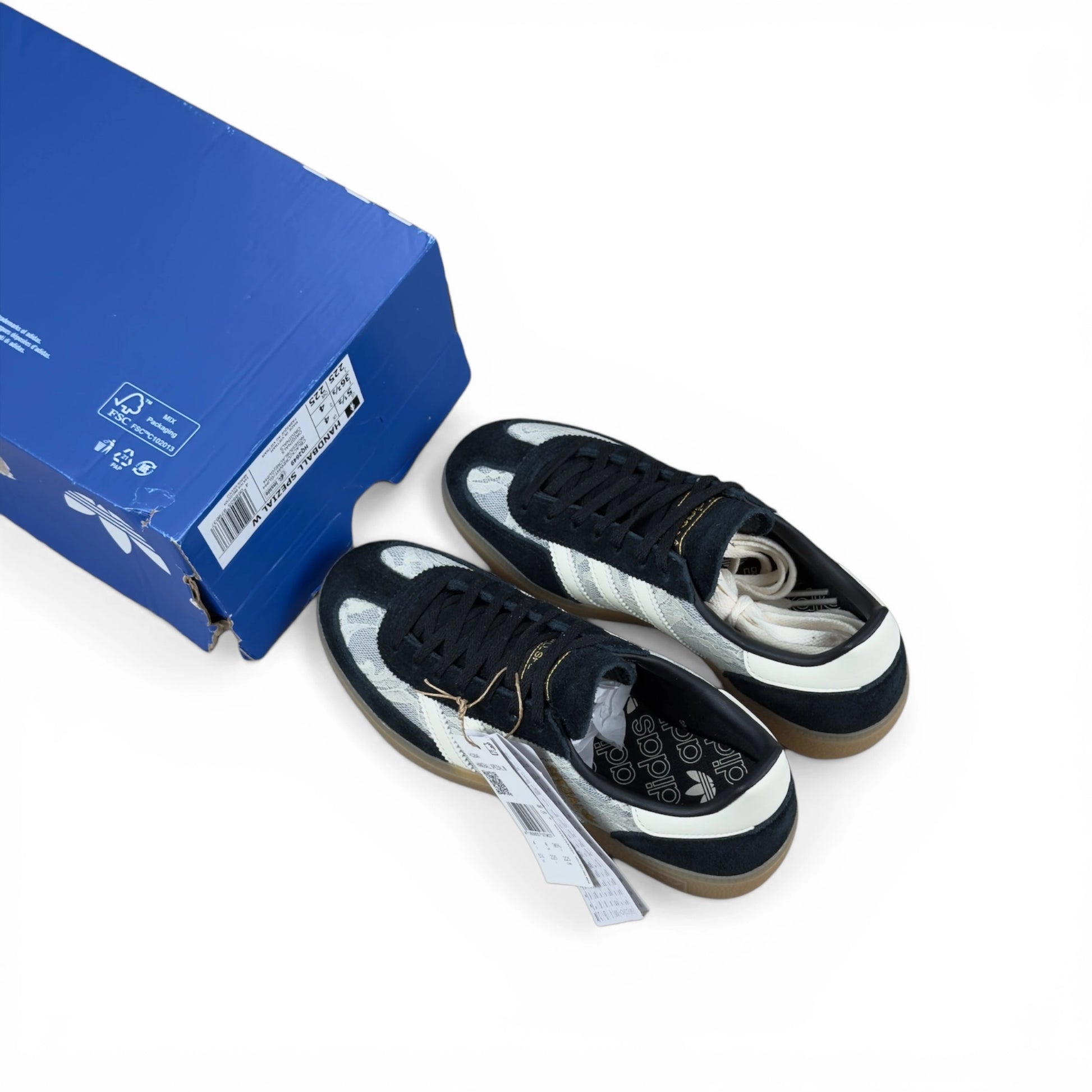 adidas Handball Spezial Black Cream White Lace (Women's) HQ2649 – EU 36 2/3, new with cut outlet box