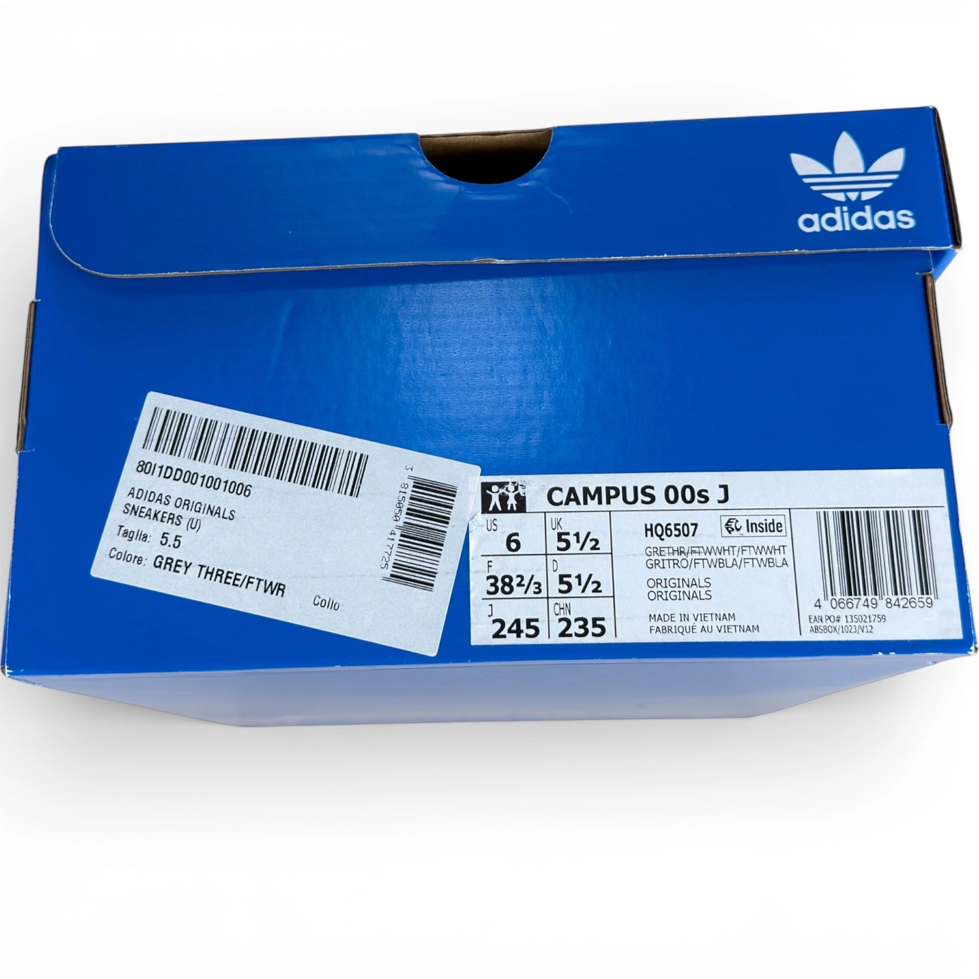 adidas Campus 00s Grey Gum (Kids) HQ6507 – EU 38 2/3, brand new with original box