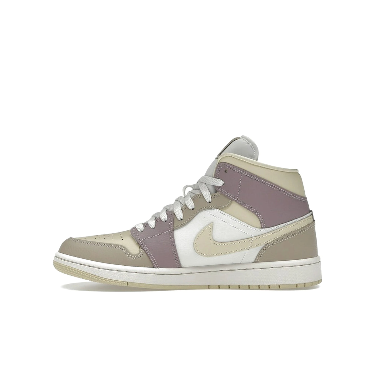 Jordan 1 Mid women's shoes in light orewood brown, khaki and taupe grey leather, suede, velvet – image 3 of 4