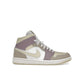 Jordan 1 Mid women's shoes in light orewood brown, khaki and taupe grey leather, suede, velvet