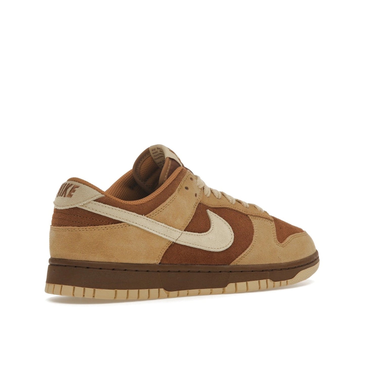 Nike Dunk Low Reverse Maple Women’s sneakers, back view, in brown with tan overlays.