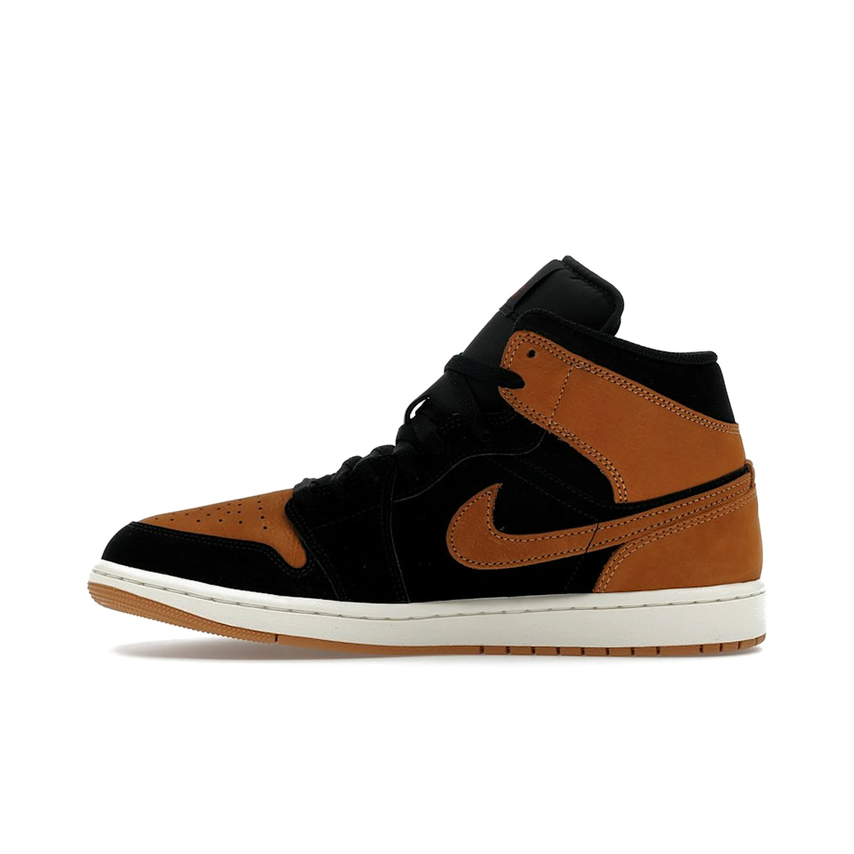 Jordan 1 Mid SE sneakers in black and flax leather – image 3 of 4