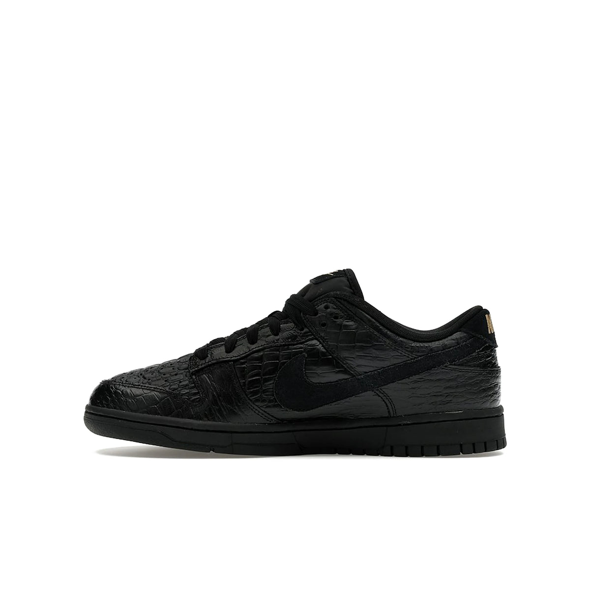 Nike Dunk Low Crocodile Black women's shoes in black, metallic gold, off noir leather – image 3 of 4