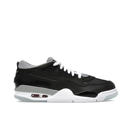 Jordan 4 RM Black Metallic: black, wolf grey, white, fire red leather sneaker