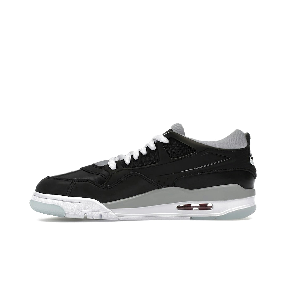Jordan 4 RM Black Metallic: black, wolf grey, white, fire red leather sneaker – image 3 of 4