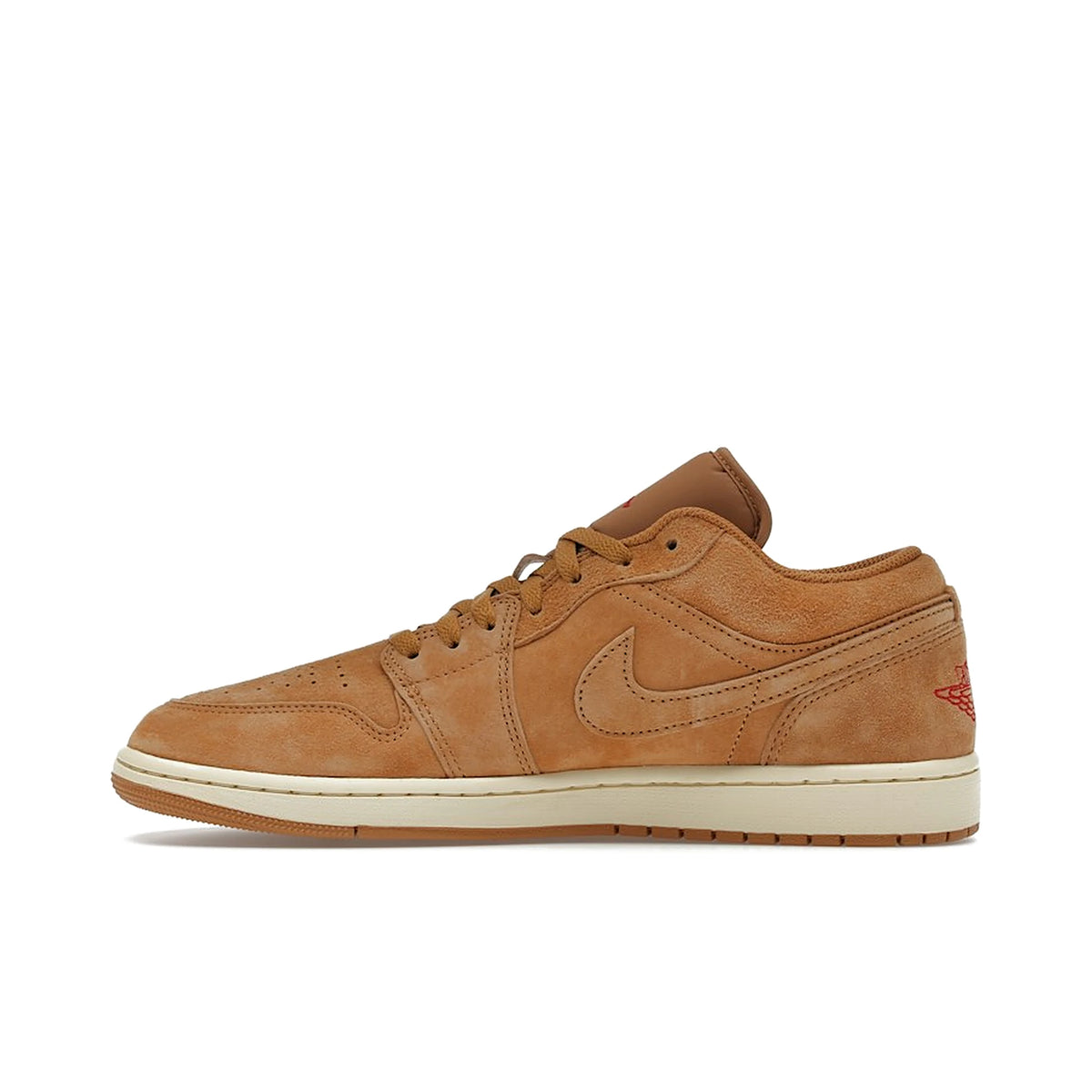Jordan 1 Low SE Flax leather men’s sneaker in flax, varsity red, muslin – image 3 of 4