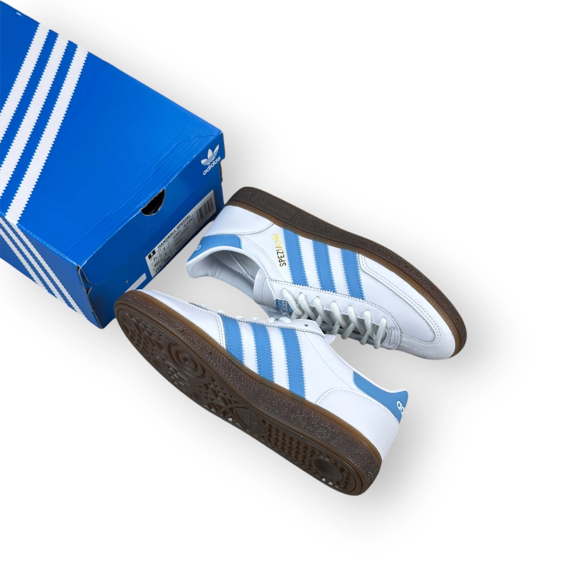 adidas Handball Spezial White Light Blue IE3607 – EU 40 2/3, brand new with original box