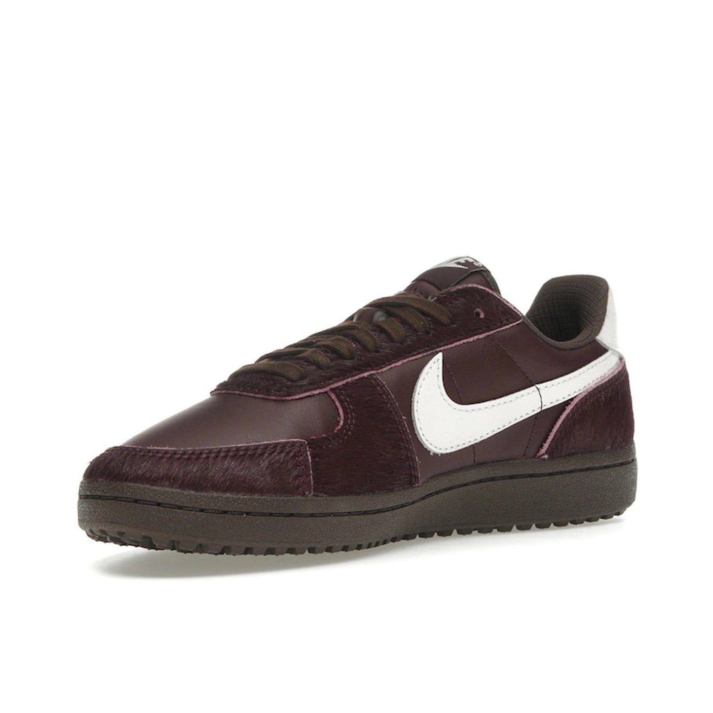 Nike Field General ’82 Burgundy Crush, front view, with pony hair upper and deep red tones.