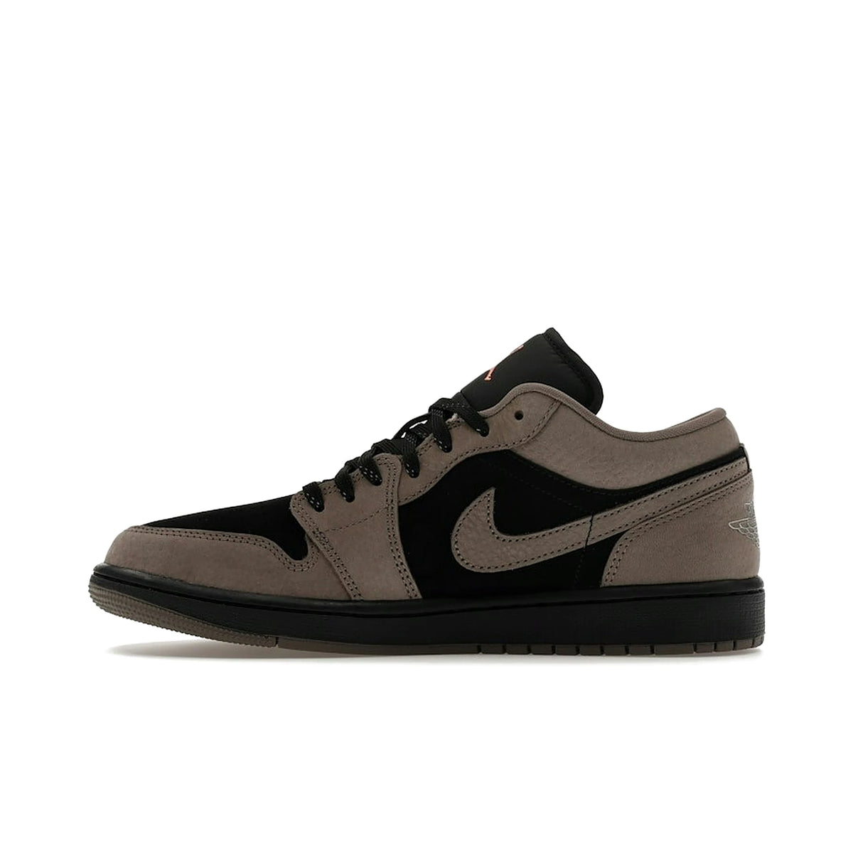 Nike Jordan 1 Low SE Olive Grey in Black, Light Wild Mango, Olive Grey leather – image 3 of 4
