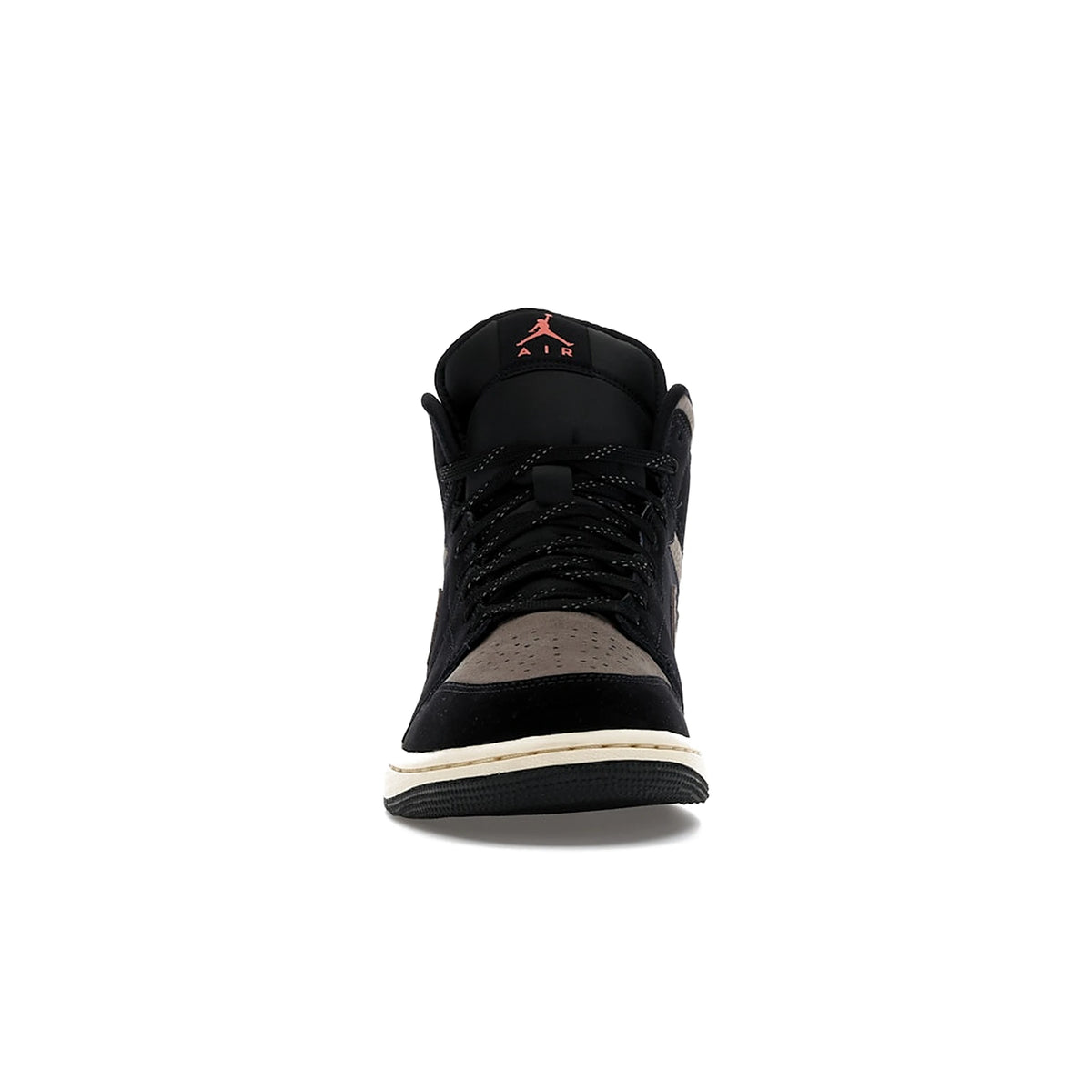 Jordan 1 Mid SE Olive Grey men's leather sneakers in black, light wild mango and olive grey – image 2 of 4