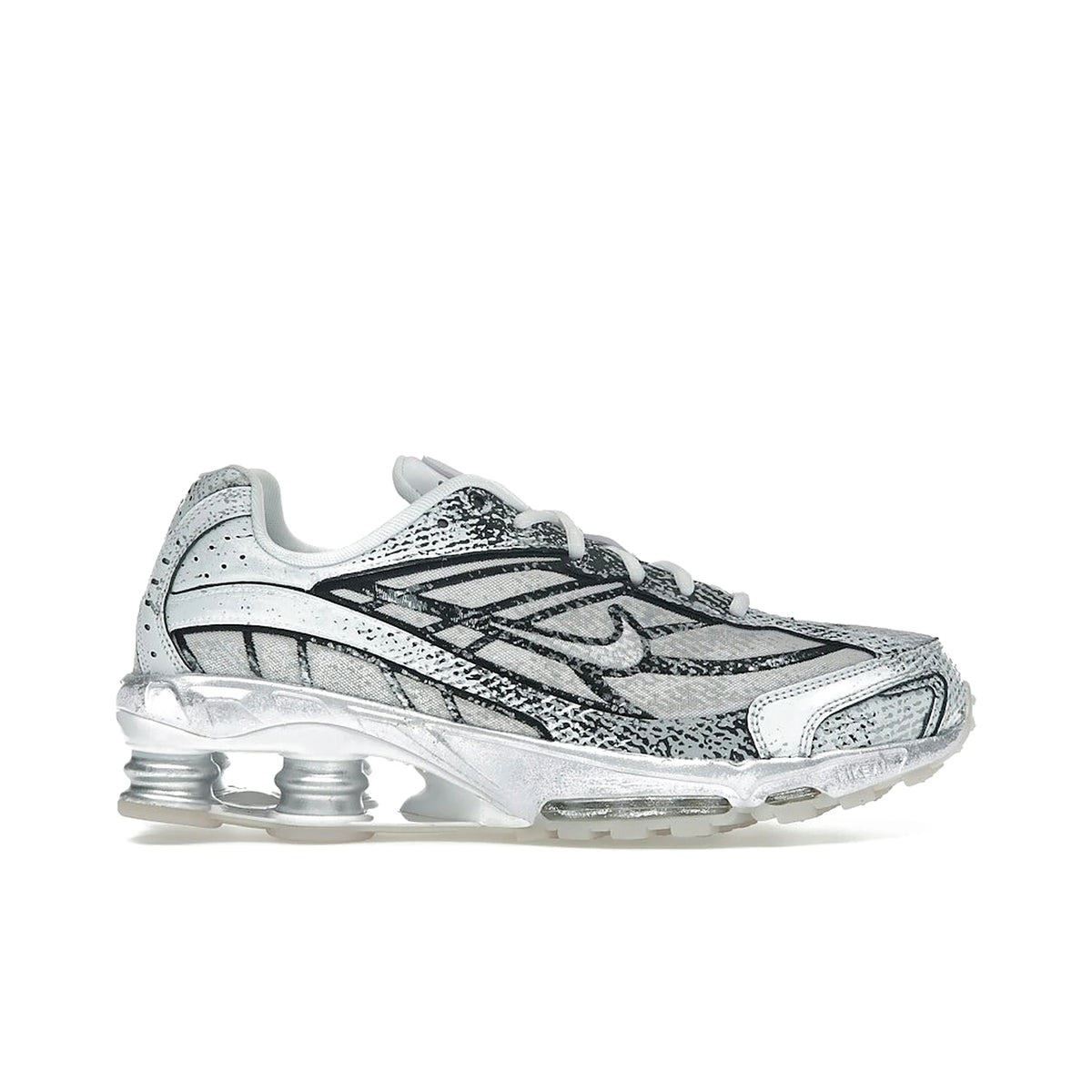Nike Shox Ride 2 Metallic Platinum men’s sneaker, silver and black leather