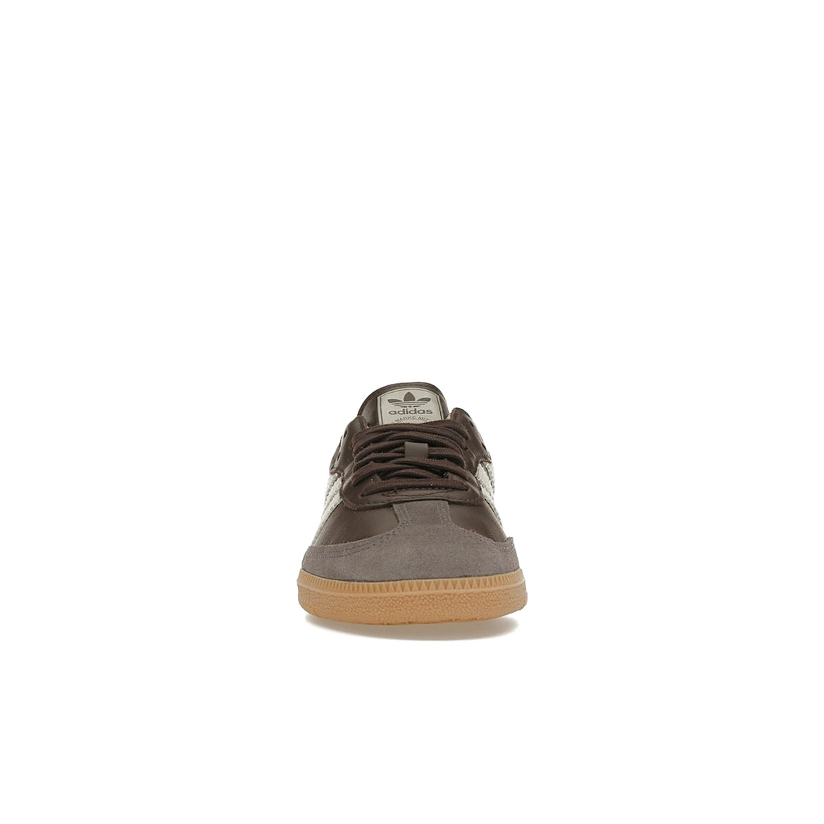 adidas Samba OG brown and putty grey suede sneaker with gold metallic accents – image 2 of 4