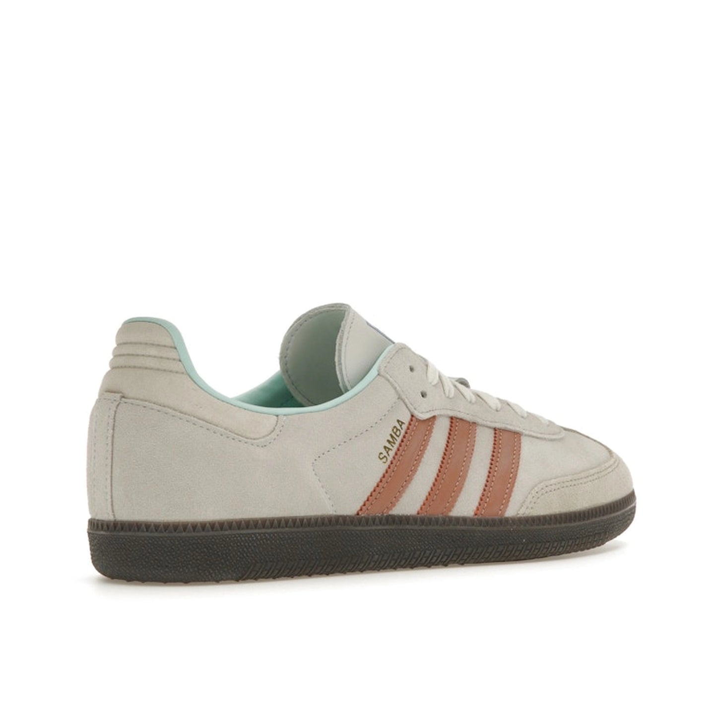 Adidas Samba OG sneakers, back view, model ID2047, clay strata color with classic design.