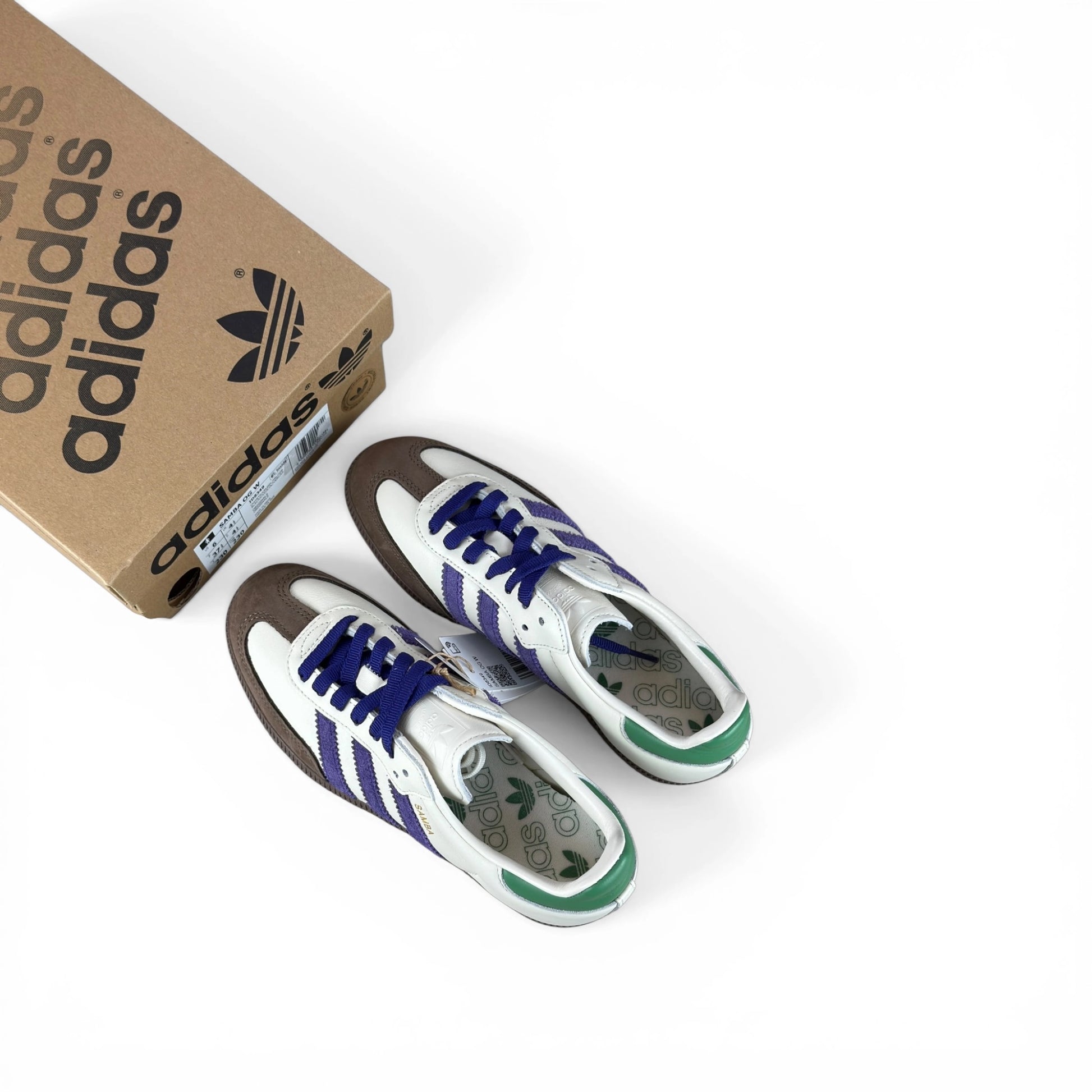 adidas Samba OG Off White Core Purple Green Brown (Women’s) ID8349 – EU 37 1/3, brand new with original box